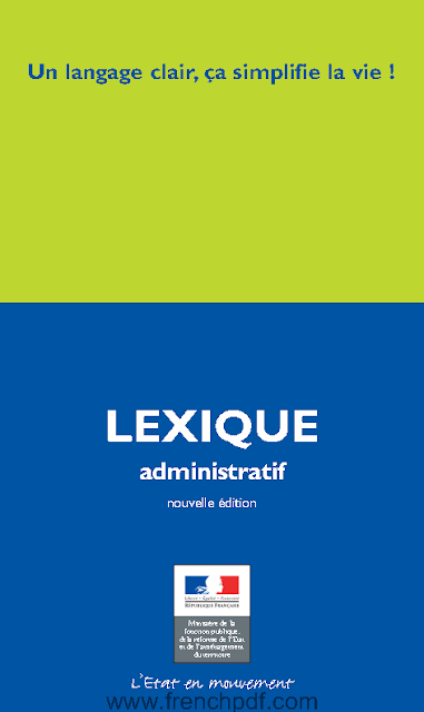 Lexique administratif Un langage clair ça simplifie la vie PDF 3