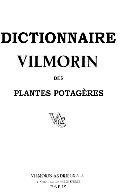 Dictionnaire Vilmorin des Plantes potagères – Vilmorin-Andrieux