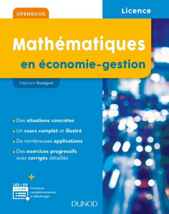 Mathématiques en économie gestion PDF Stéphane Rossignol